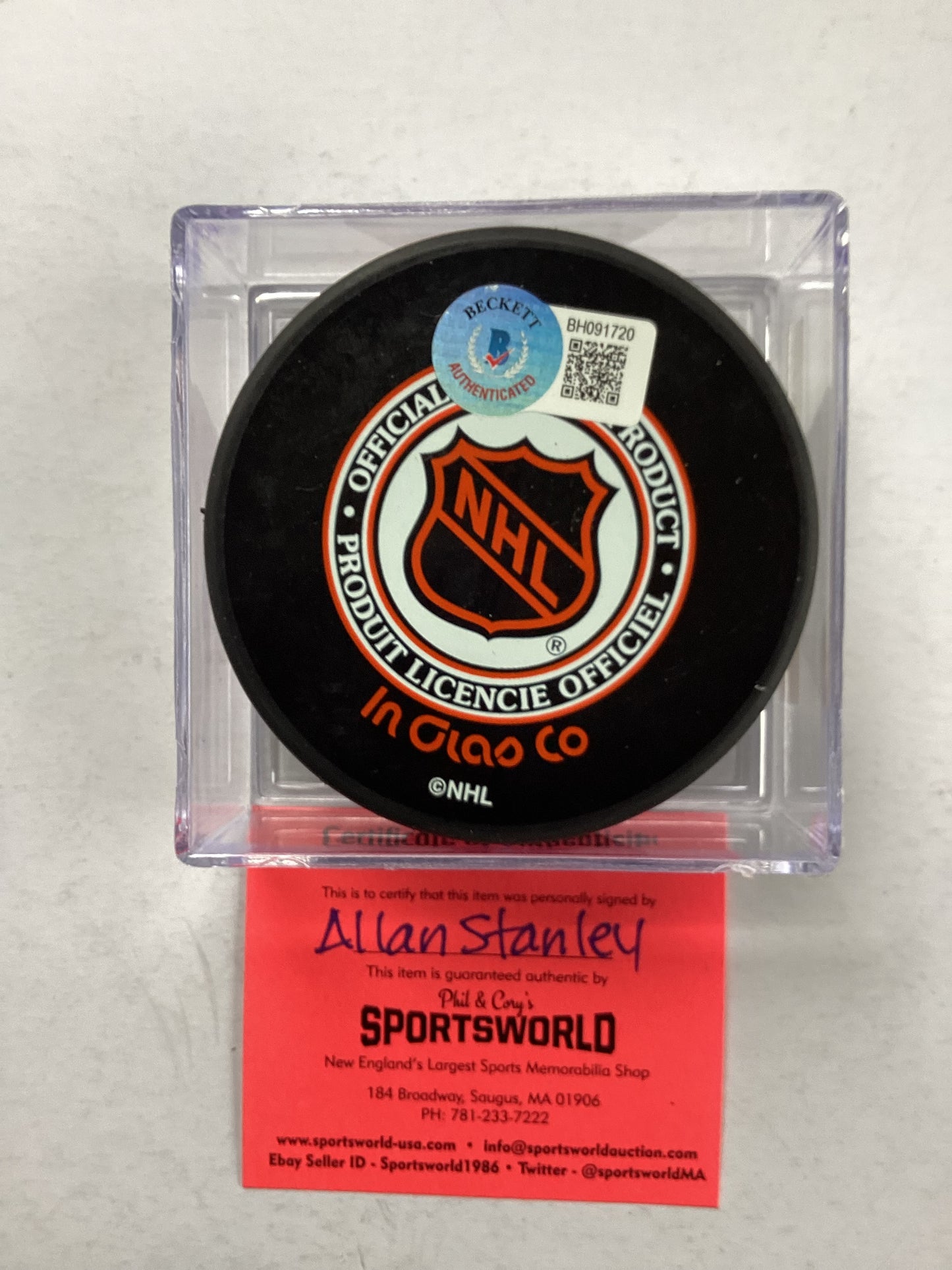 Toronto Maple Leafs Signed Puck - Allan Stanley