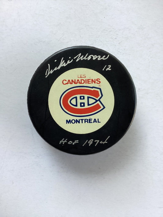 Montreal Canadians Signed Puck - Dickie Moore