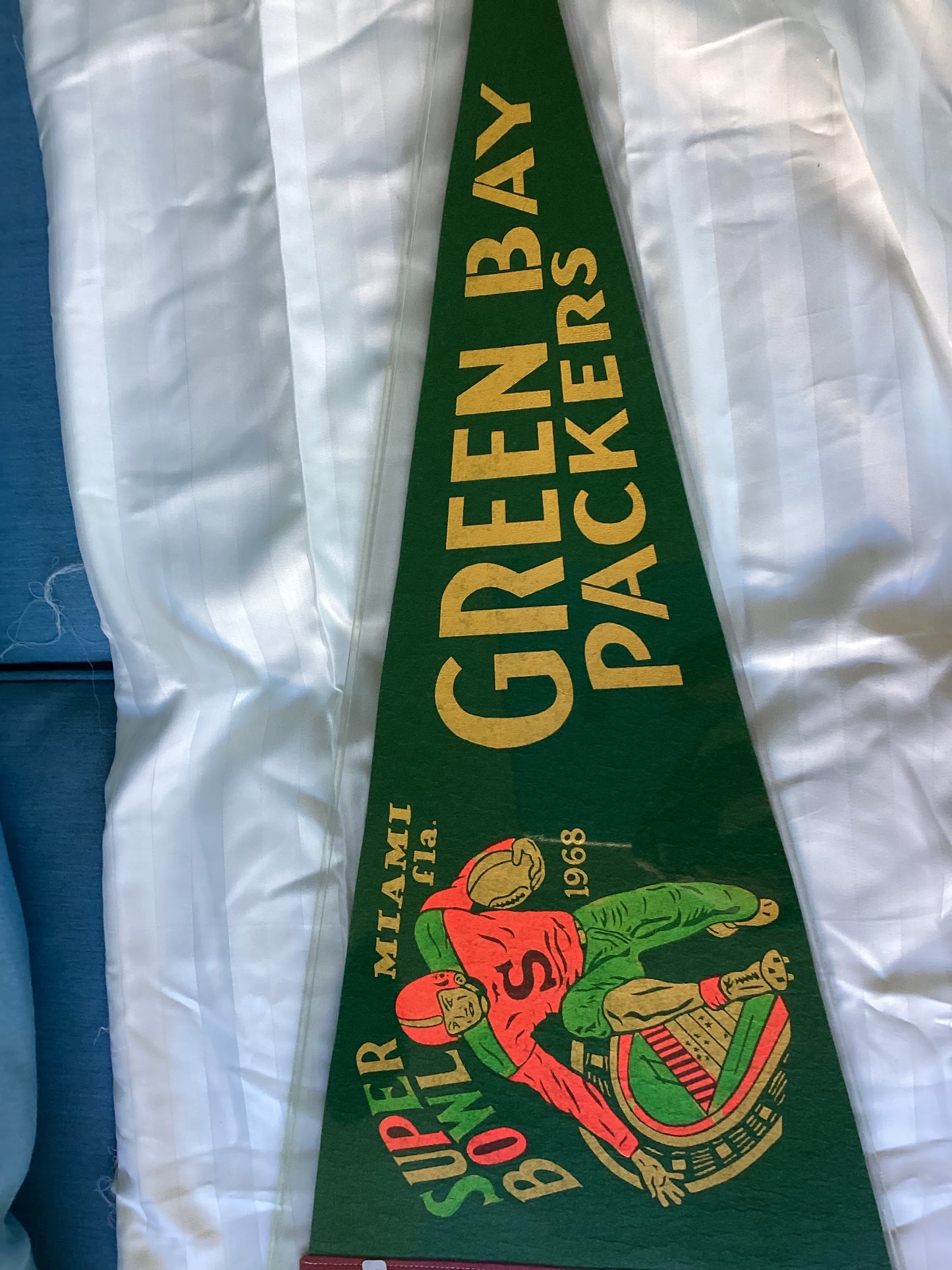 Green Bay Packers 1968 Super Bowl Pennant