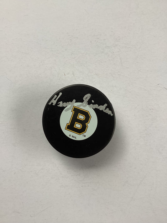 Boston Bruins Signed Puck - Harry Sinden