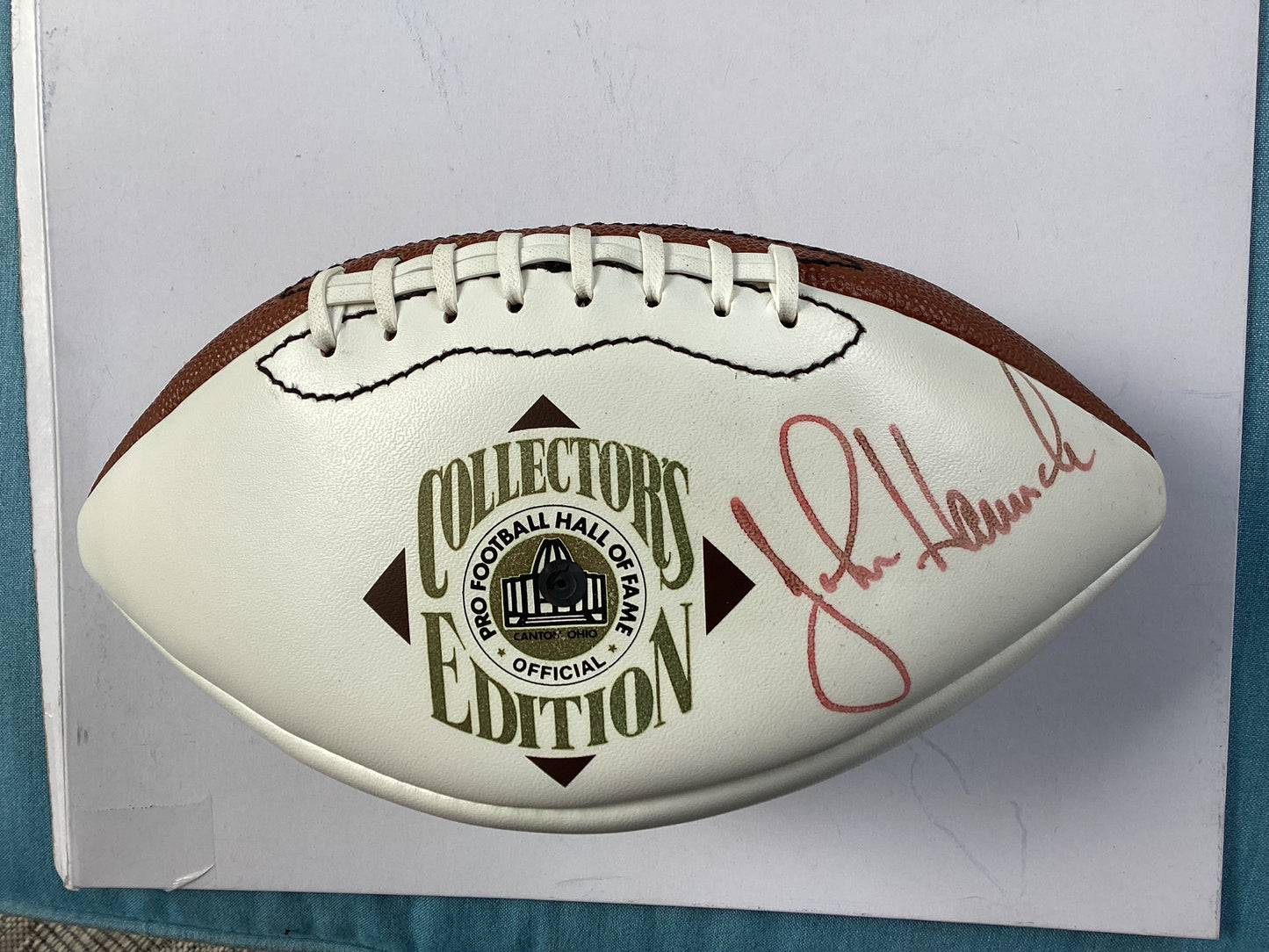 New England Patriots Signed Football - John Hannah